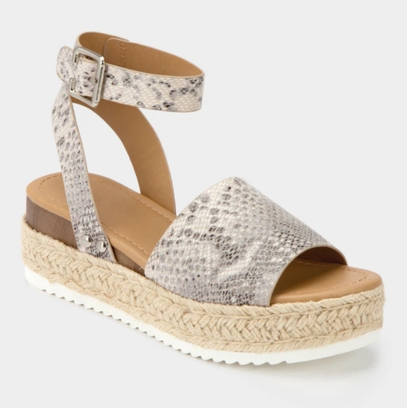 𝙇𝙖𝙨𝙩 𝙎𝙞𝙯 10🖤Snake Open Toe Espadrille - Picture 6 of 8